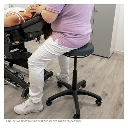 Swivel stool standard with comfort padding and roles