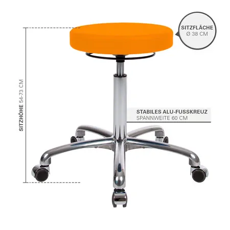 Rotatory stool exclusive with comfort padding and wheels