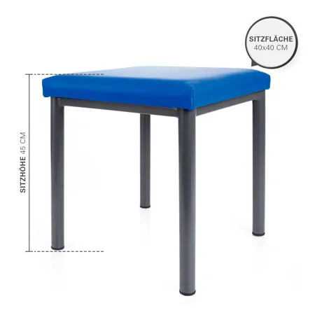 stool robusta with cushion, L x B 40 x 40 cm, frame color anthrazite
