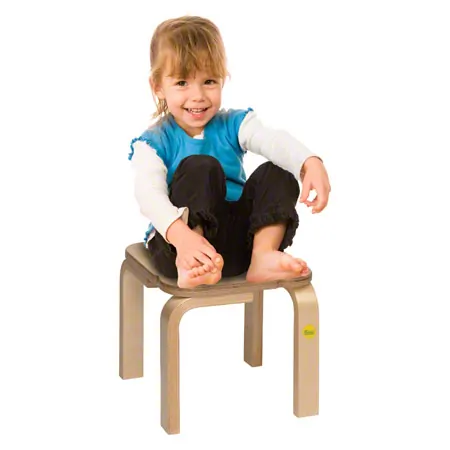 Stool 25 made of shaped wood, 27x27 cm, seat height 25 cm