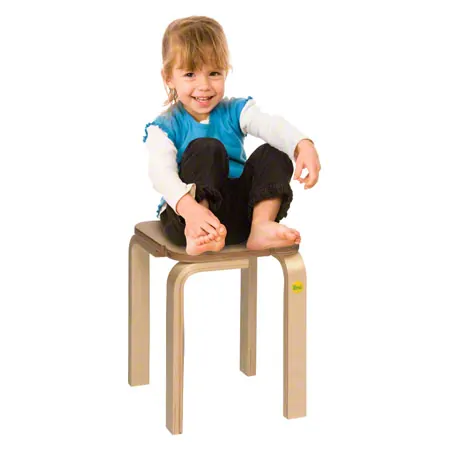 Stool 35 made of shaped wood, 27x27 cm, seat height 35 cm