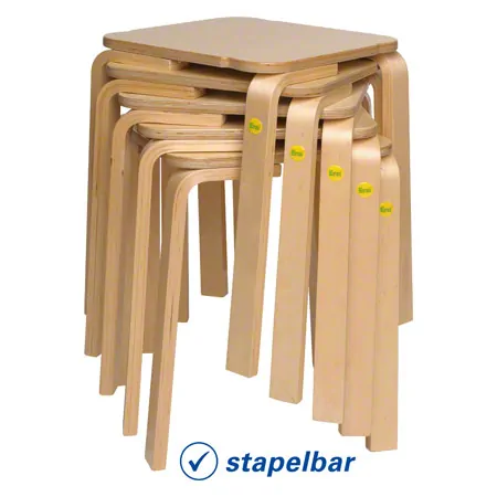 Stool 45 made of shaped wood, 36x36 cm, seat height 45 cm