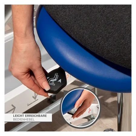 Saddle stool with cushion, exclusive with wheels