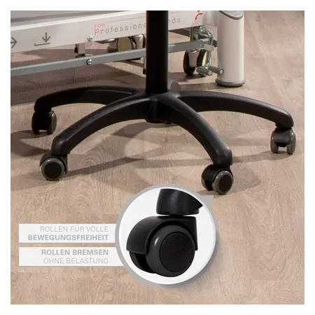Rotatory stool standard with cushion and wheels