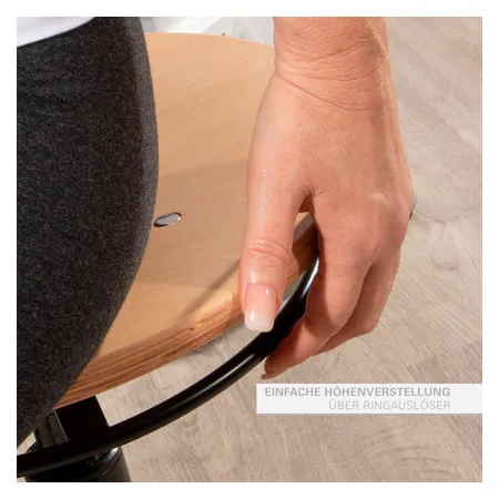 Rotatory stool exclusive with wooden seat and castors