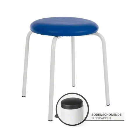 Gymnastics stool standard with cushion,    38 cm, frame color white