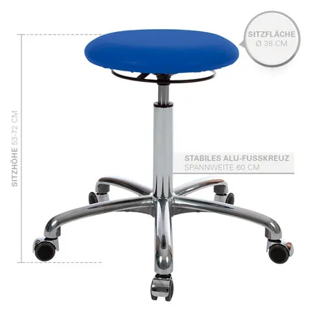 Rotatory stool exclusive with cushion and wheels