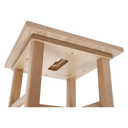 Wooden stool made of hardwood, LxW 35x35 cm