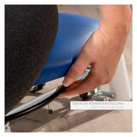 Therapy stool with cushion, standard with glides