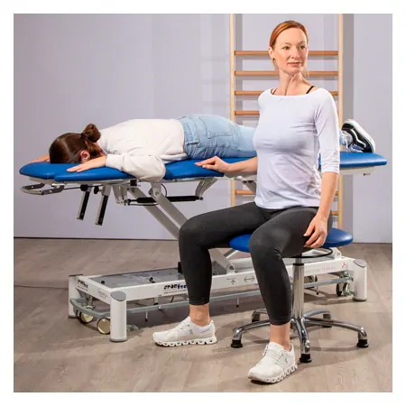 Therapy stool with cushion, exclusive with glides
