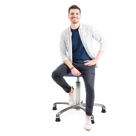 Therapy stool with cushion, exclusive with glides