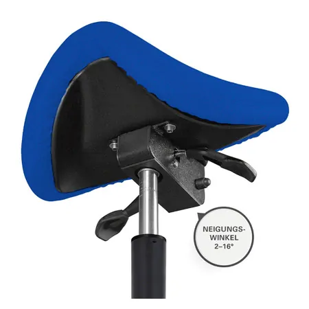 Saddle stool with cushion, standard with wheels