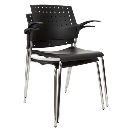 Stacking chair without pads, with armrest
