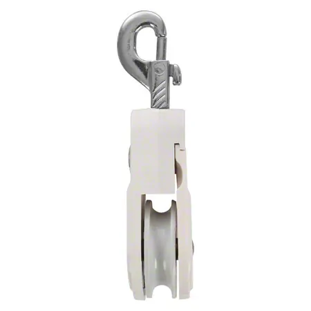 Deflection pulley with carabiner