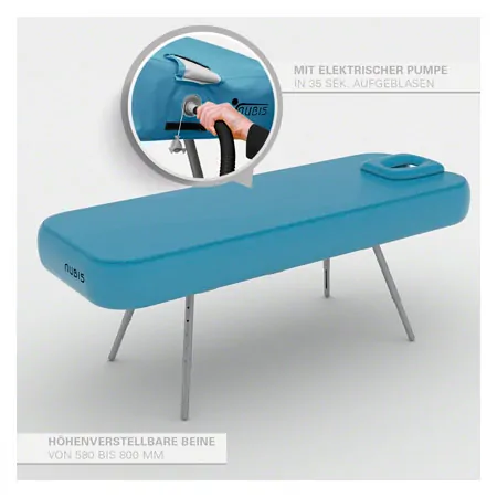 NUBIS Inflatable Massage Table Pro 2.0, L x W x H 190 x 75 x 58-80 cm