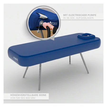 NUBIS Inflatable massage table Pro Osteo 2.0, L x W x H 190 x 65 x 58-80 cm