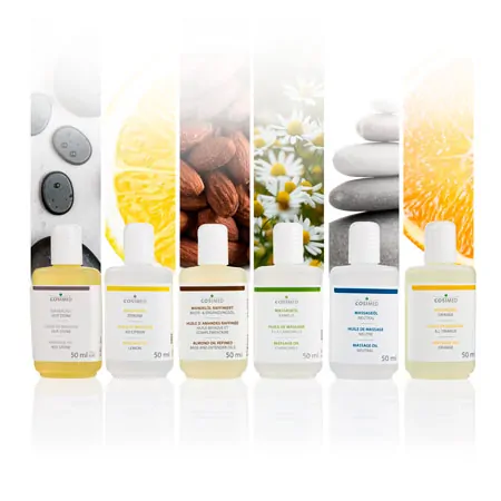 Test set massage oils, 6 bottles of 50 ml