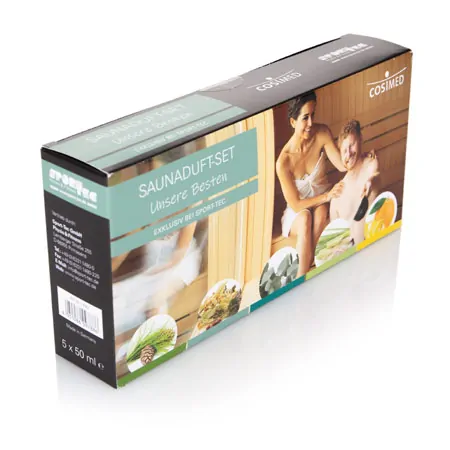 tester set sauna fragrances, 5 bottles of 50 ml