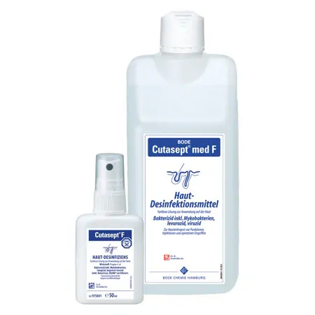 Cutasept med F skin disinfectant, 50 ml over head spray bottle