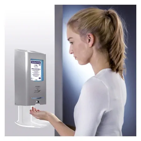 Disinfectant dispenser set CleanSafe touchless, stainless steel, Sterillium and collecting tray