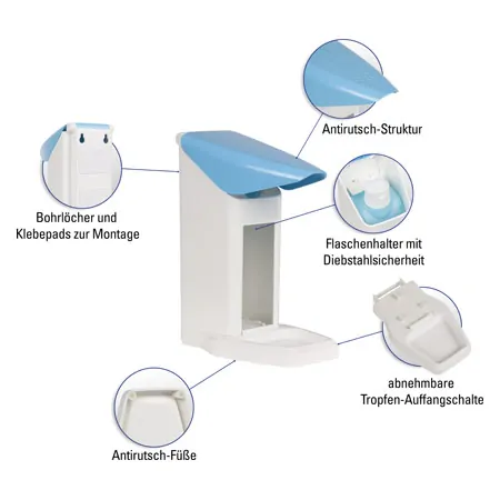 Disinfectant dispenser Eurospender Safety plus, without pump, 350/500 ml bottles