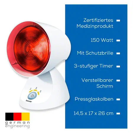 BEURER Infrared lamp IL 35 with time stop, 150 watts