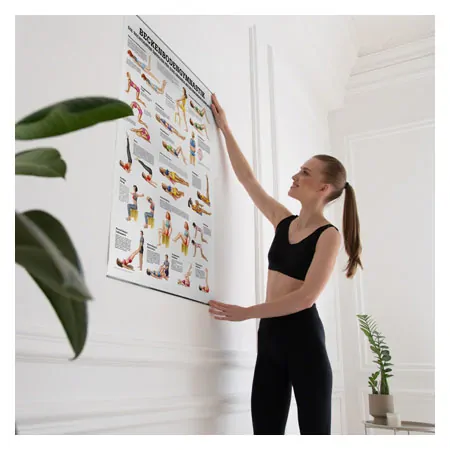 Wall chart - pelvic floor exercises, - LxW 100x70 cm