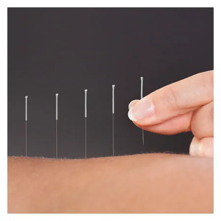 Acupuncture needles with matal handle, 0.25x40 mm, 100 pieces