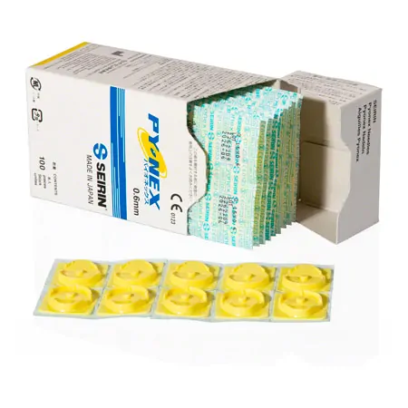 Acupuncture permanent needles Seirin New Pyonex, yellow, 0.15x0.60 mm, 100 pieces