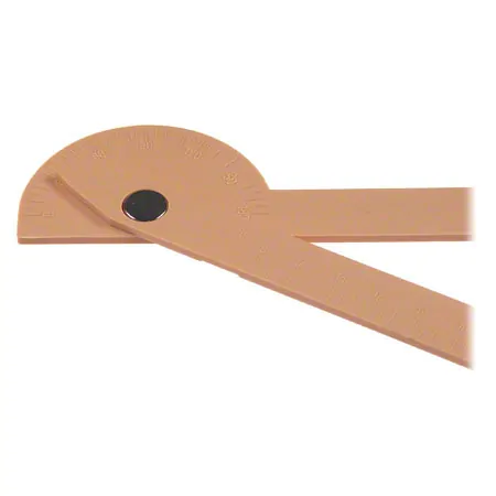 Protractor made of plastic, leg length 15 cm
