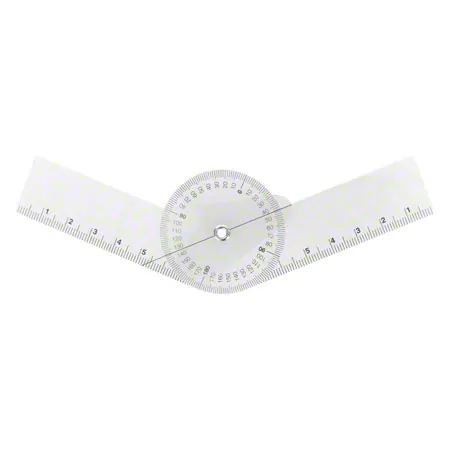 Finger protractor, leg length 8 cm, transparent