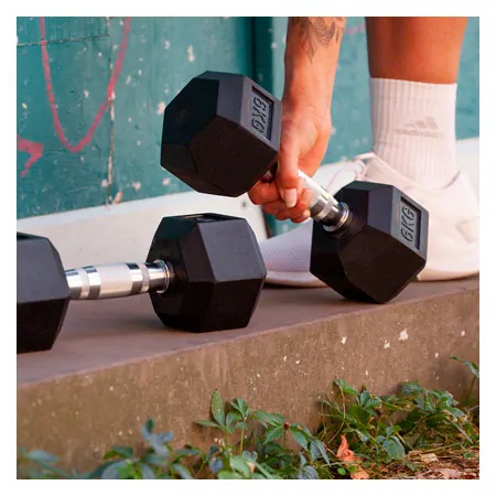 Wall mount set incl. Hex compact dumbbells, 1-6 kg, 6 pieces