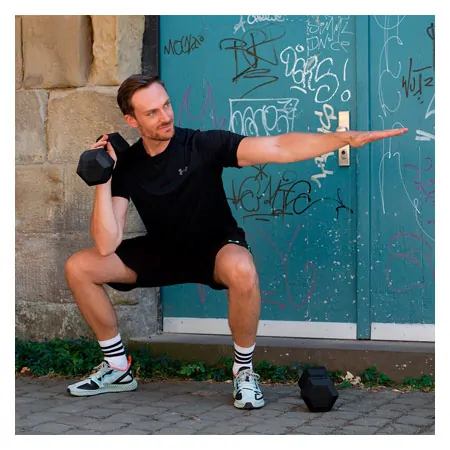 Wall mount set incl. Hex compact dumbbells, 1-6 kg, 6 pieces