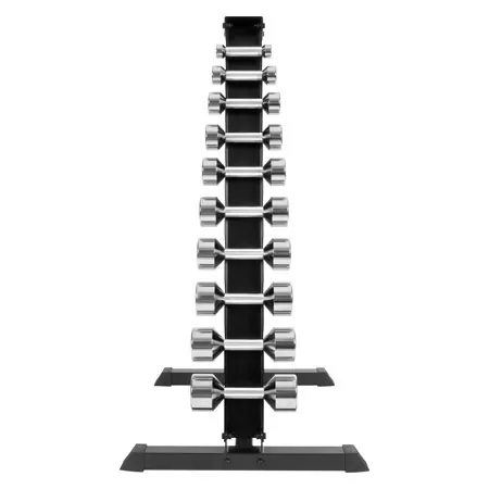 Dumbbell stand set with 10 pairs of chrome dumbbells, 1-10 kg, LxWxH 74x62x128 cm
