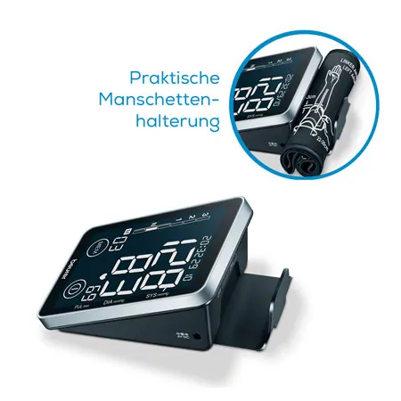 BEURER measuring device set, 2-piece, upper arm blood pressure monitor BM 58 + finger pulse oximeter PO 45