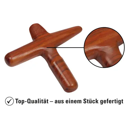 Asian wellness-massage cross made of wood, one-piece incl. examples of use