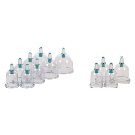 Cupping glass-set with vacuum pump, 18-piece