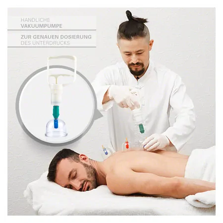 Cupping glass-set with vacuum pump, 27-piece