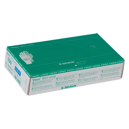 Vasco Nitrile Light examination gloves white, size S / 6-7, powder- and latex-free, 100 pieces