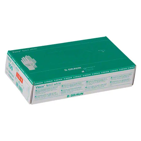 Examination gloves Vasco Nitrile white, size M L / 7-8, powder- and latex-free, 100 pieces