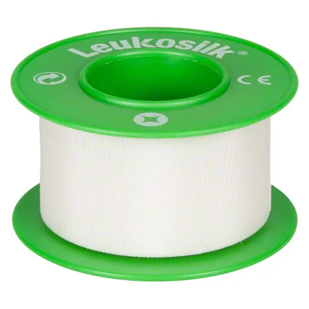 Leukosilk roll plaster without cover, 5 m x 2,5 cm, 12 pieces