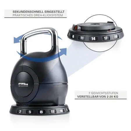 Sport-Tec adjustable Kettlebell, 1,5-10 kg
