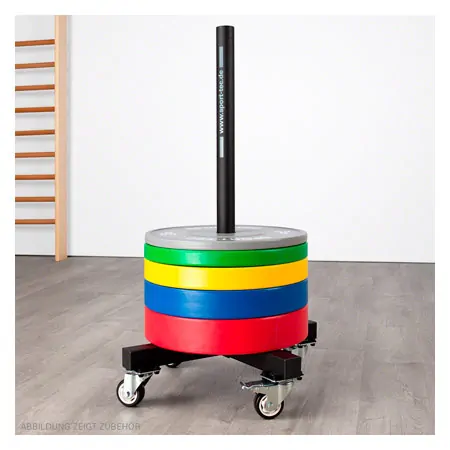 Bumper Plate storage trolley, mobile, LxWxH 60,5x60,5x97 cm