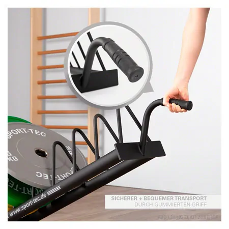 Weight Plate Rack Bumper Plate Rack, mobile, LxWxH 140x28x26,8 cm