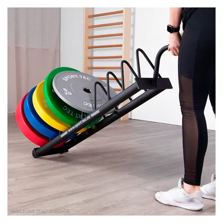 Weight Plate Rack Bumper Plate Rack, mobile, LxWxH 140x28x26,8 cm