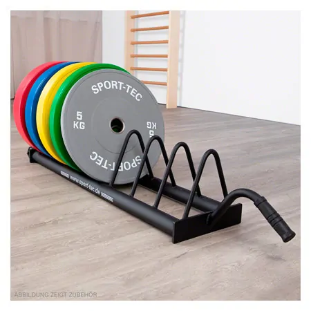Weight Plate Rack Bumper Plate Rack, mobile, LxWxH 140x28x26,8 cm