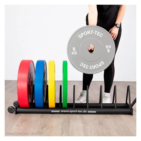 Weight Plate Rack Bumper Plate Rack, mobile, LxWxH 140x28x26,8 cm