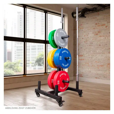 Sport-Tec Bumper Plate Rack for Olympia discs + bars LxWxH 73,5x62,5x118,5 cm