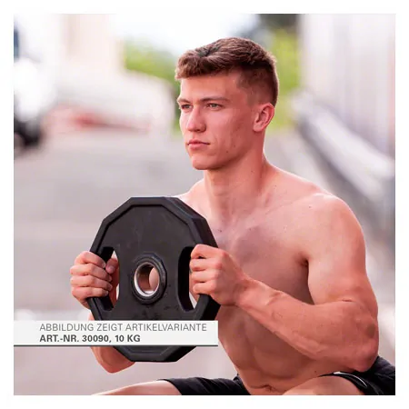 Olympia weight plate with rubber cover and handle,  5 cm, 5 kg, one piece