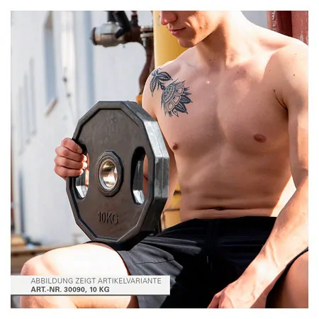 Olympia weight plate with rubber cover and handle,  5 cm, 5 kg, one piece